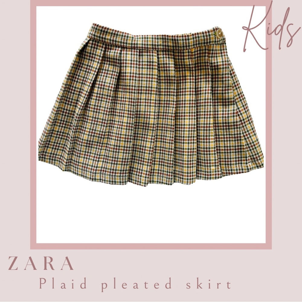 Zara Plaid Pleated Skirt